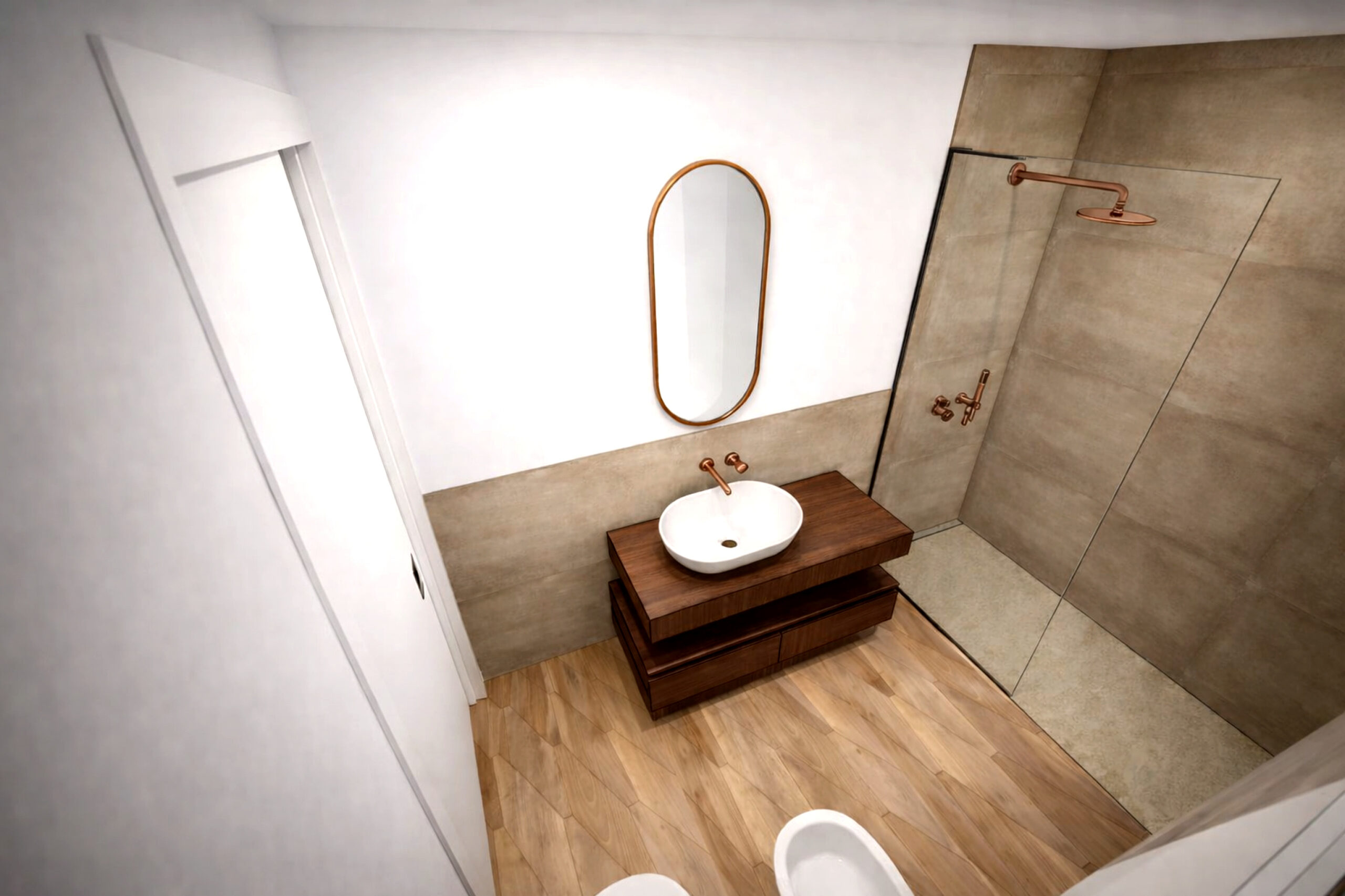 Esempio rendering 3D bagno Falconara Marittima — Fratelli Venturi